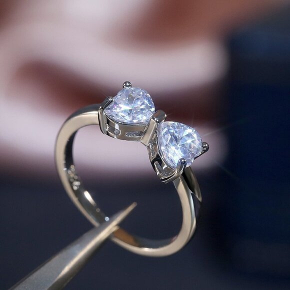 ⚡ Pure And Fresh Bow Anillos Lovely Rings for Women, PD032 - Picture 1 of 7